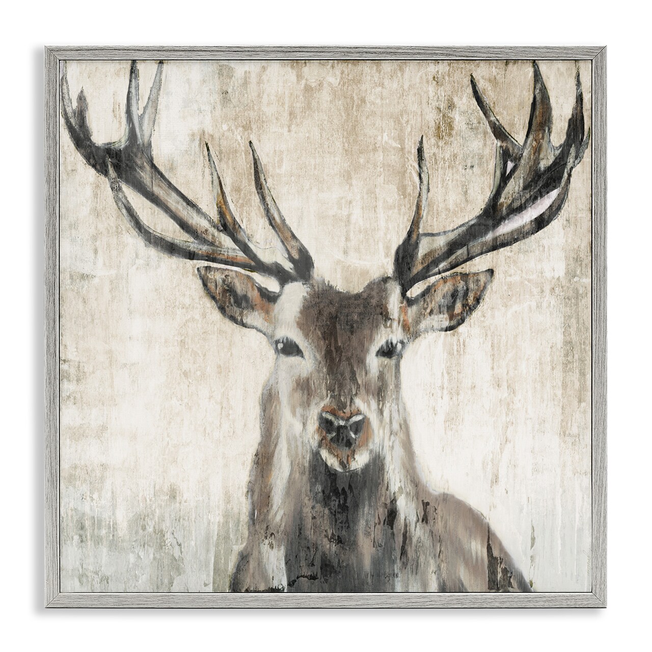 Stupell Industries Rustic Deer Elk Wildlife Portrait Framed Giclee Art